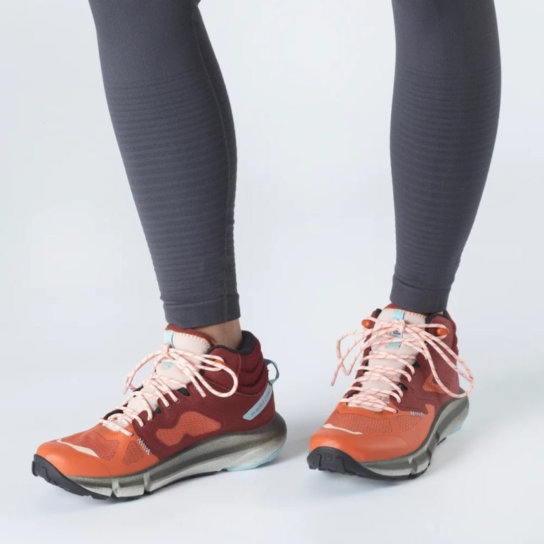 Botas Montaña Salomon Predict Hike Mid GTX Mujer Rojos Naranjas | MX APUB356